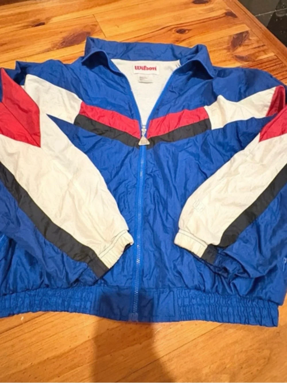 Vintage Wilson Blue Red White Black Colorblock Windbreaker Jacket
